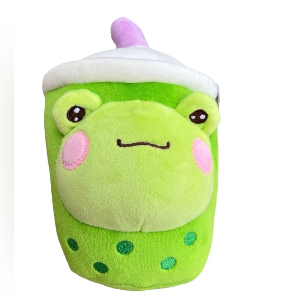 7" Bubble Tea Green Frog Animal Soft Stuffed Plush Unisex Collectible|Ages 0+
